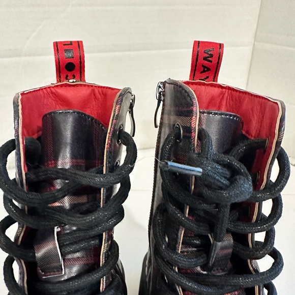 Cool Way Plaid Platform Combat Boots Size 8 - Picture 9 of 13